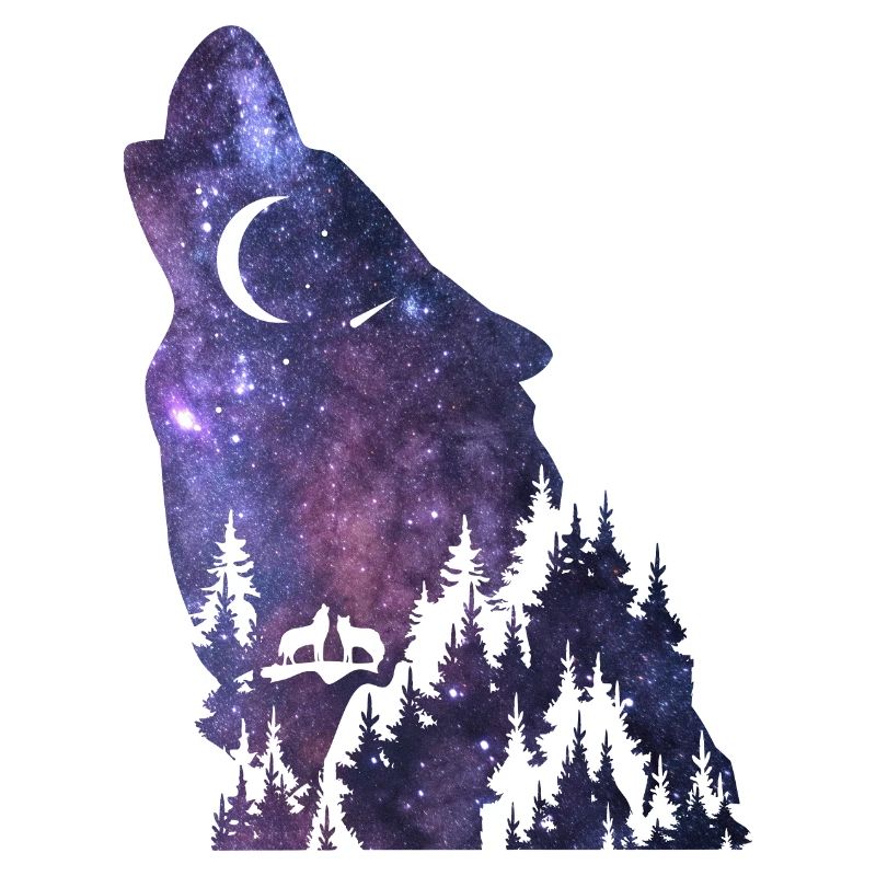 Silhouette de loup Galaxy