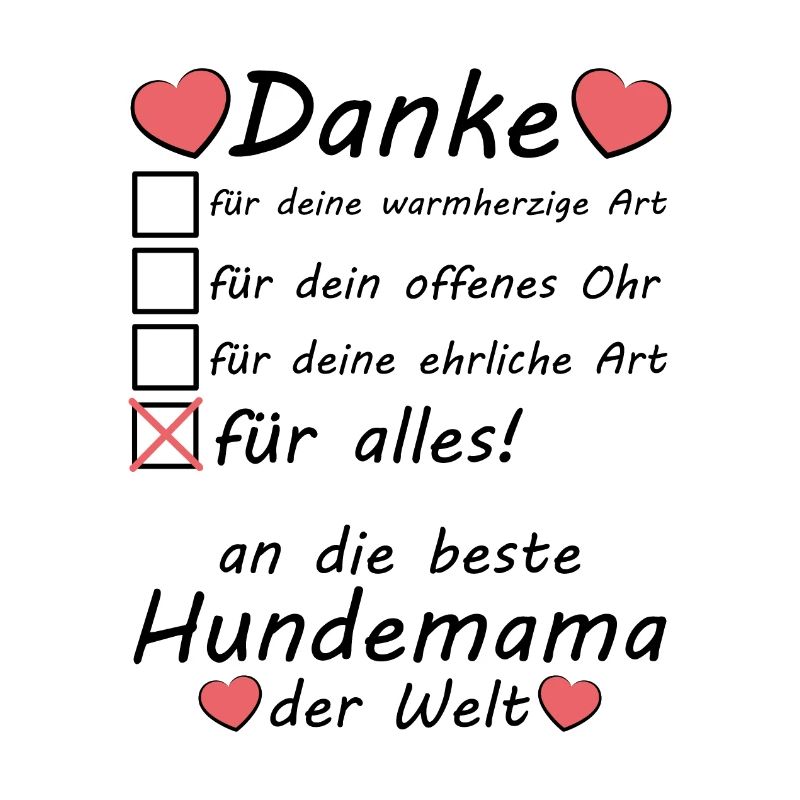 Beste Hundemama der Welt Danke Dankeschön