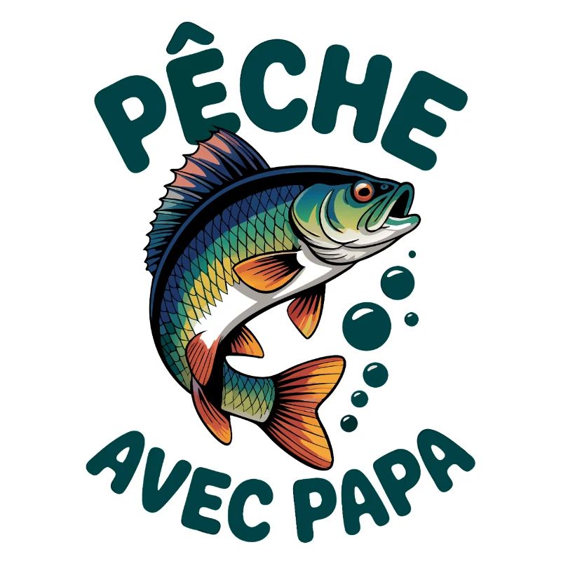 Pêcher avec papa. Perche sautante