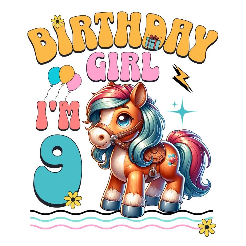 Pony 9. Geburtstag Mädchen Pferd Reiten