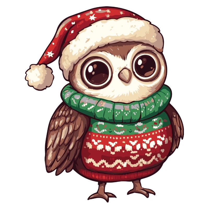 Bande dessinée de Noël hibou