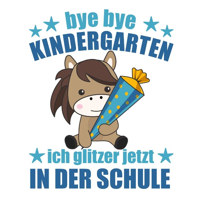 Pferd Schule Einschulung Kindergarten Pony