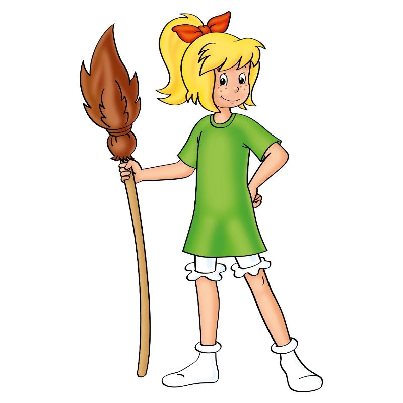 Bibi Blocksberg poses with mashed potatoes