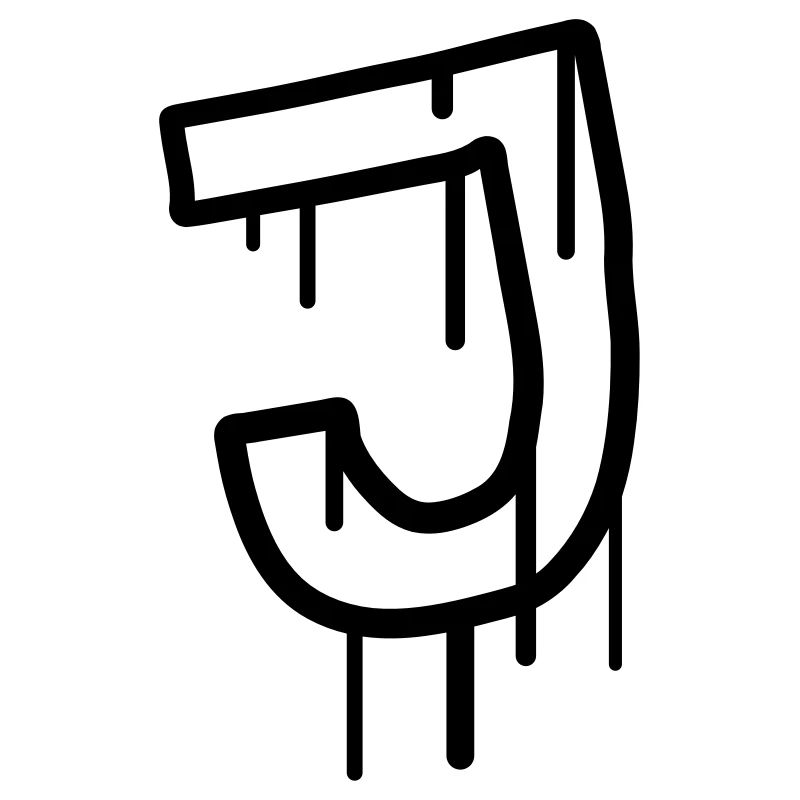 Buchstabe J Graffiti Stempel