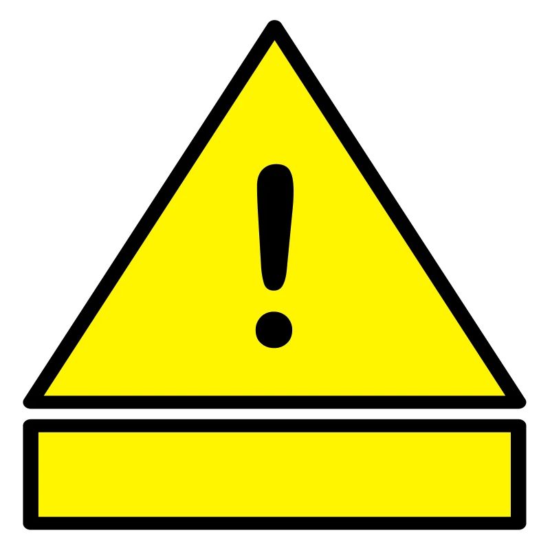 Exclamation mark on a warning triangle with an additional sign