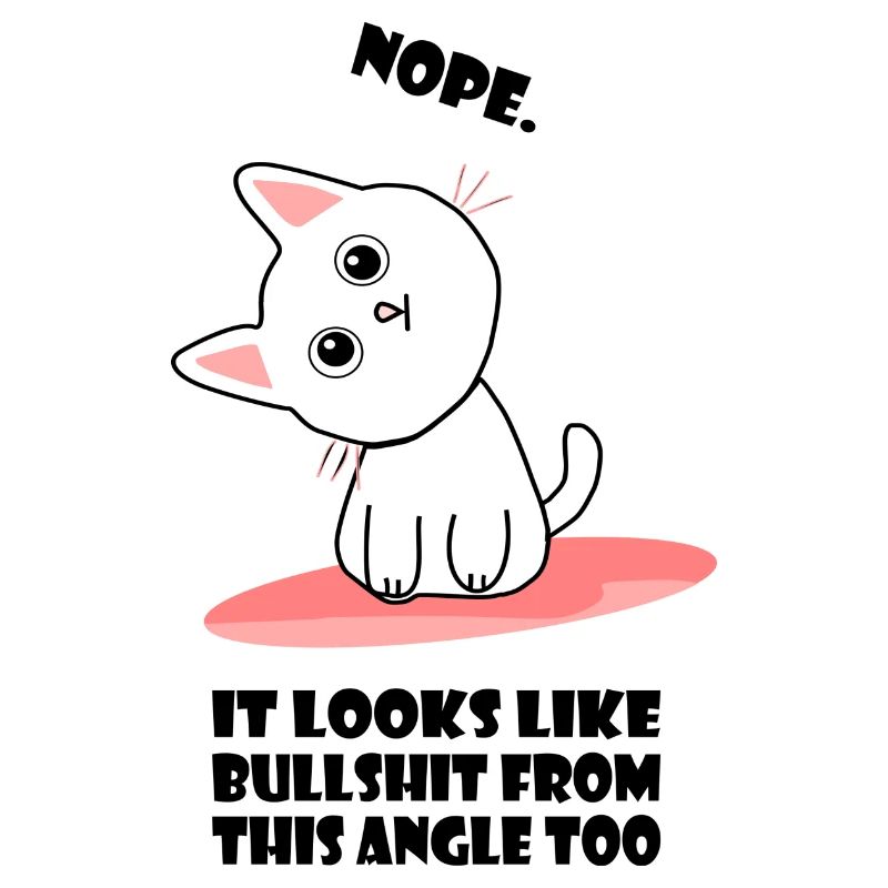 Nope cat with a different perspective bullshit funny