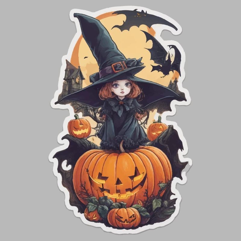 Helloween Pumpkin Witch