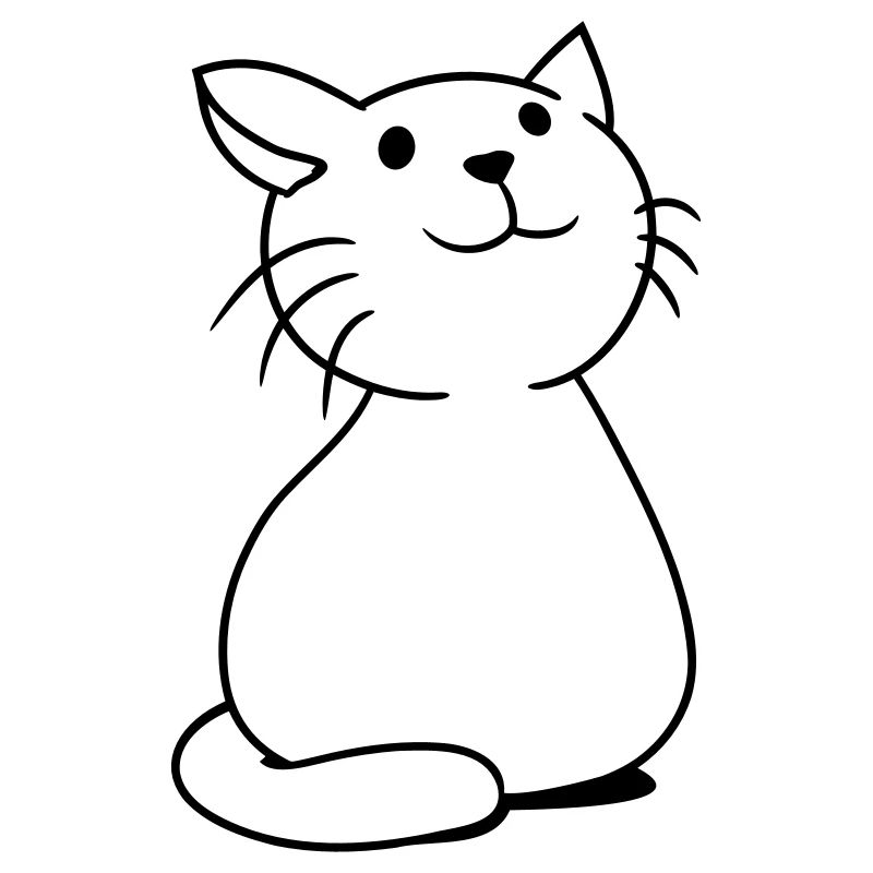 Süße Katze Guckt Glücklich Lächelndes Kätzchen Fun