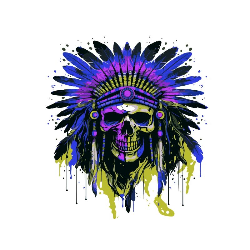 Apache Crâne Indien Coloré