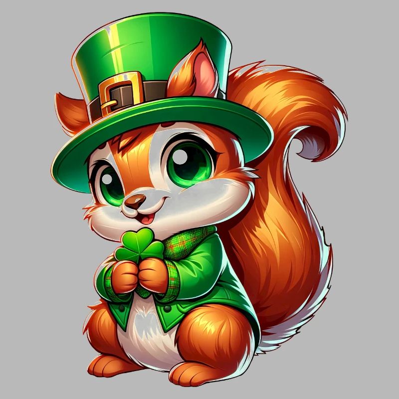 Conception de bande dessinée écureuil mignon de la Saint-Patrick