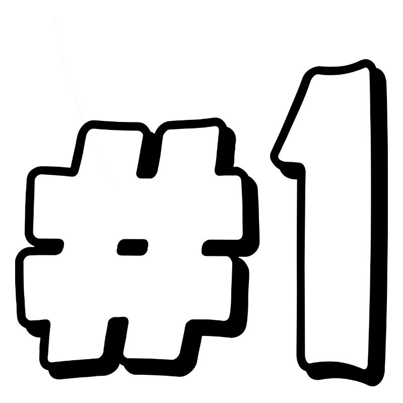 Nummer eins mit Hashtag