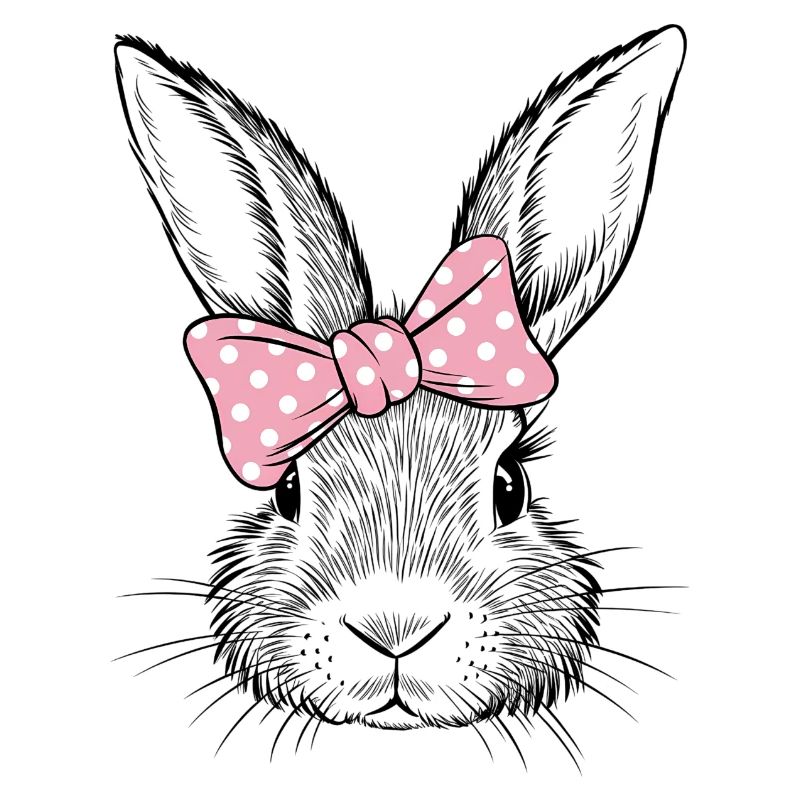 Rabbit with pink bow