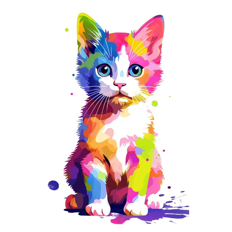 Chat coloré mignon
