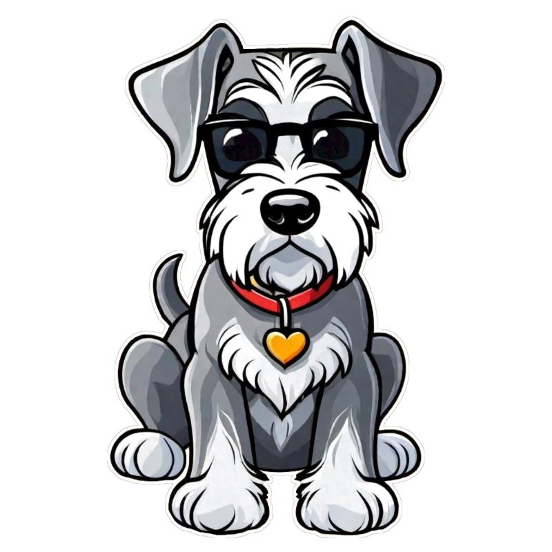 Cool Schnauzer Chien avec lunettes de soleil