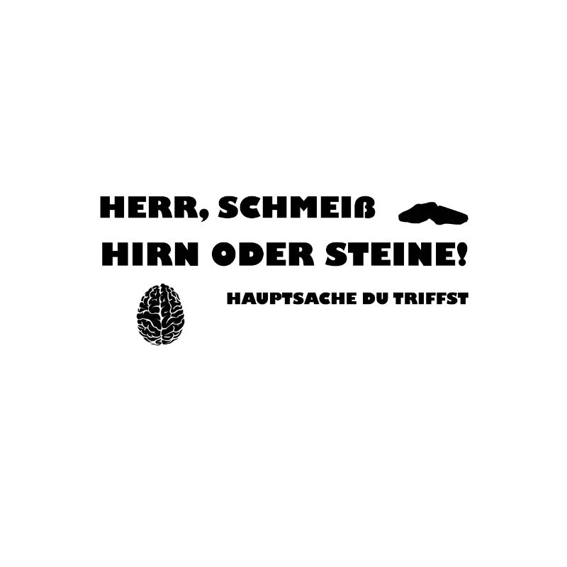 Herr, schmeiß Hirn oder Steine! ...Hauptsache du t