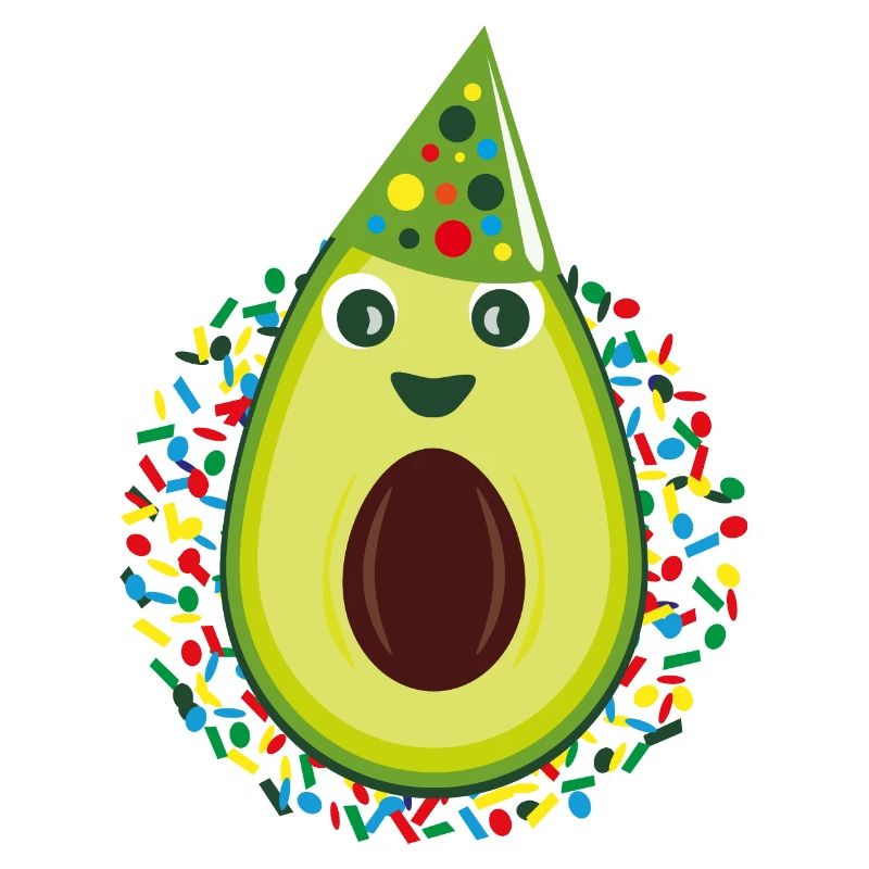 Fasching Avocado mit Konfetti.