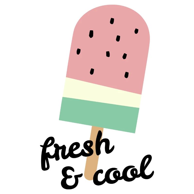 Popsicles à la pastèque avec slogan frais & cool