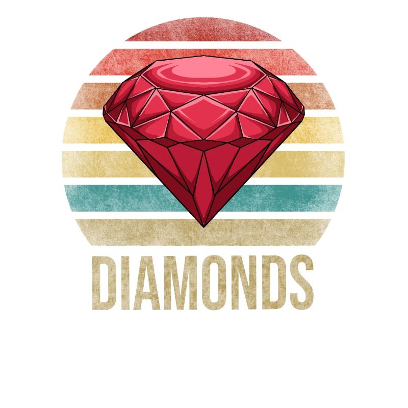 Ruby Gemstone Retro Coucher de soleil