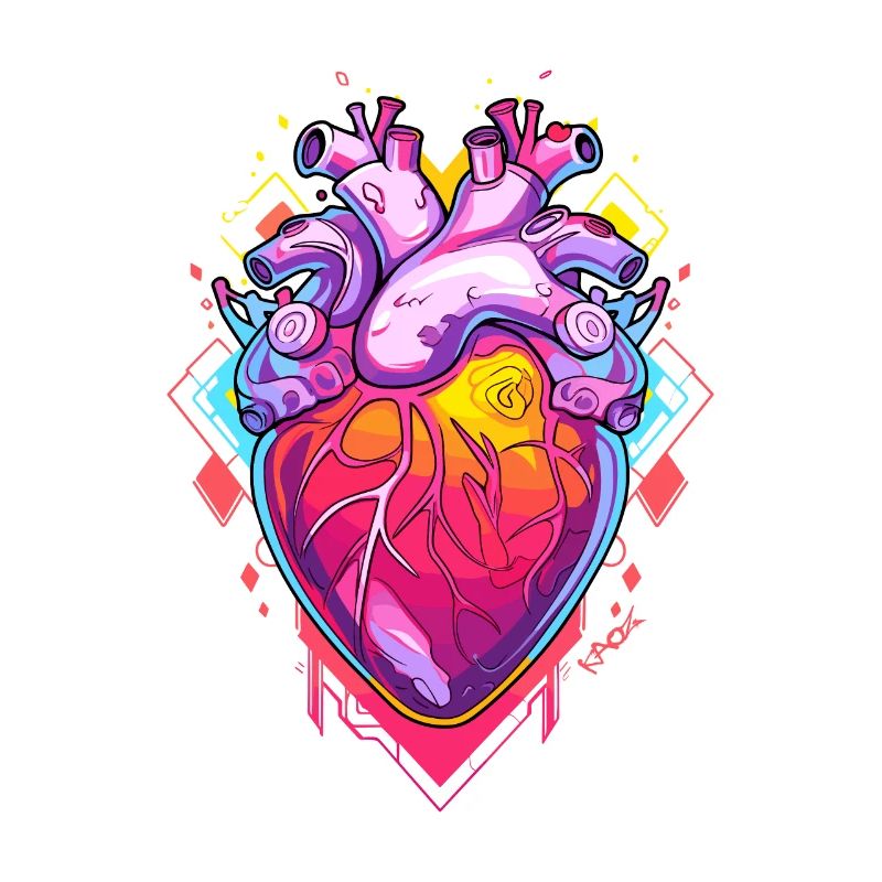 Candy-colored glass heart