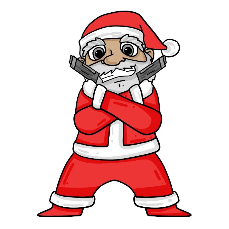 Weihnachtsmann mit Waffen