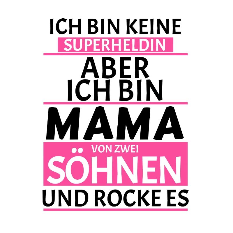 Superheldin Mama Zwei Söhne Spruch Geschenk