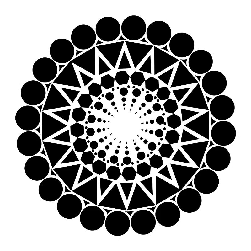 Geometric triangle mandala round pattern shape