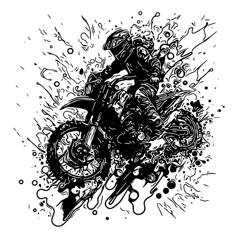 Off-road Motorcycle Racing Style Jump Splash