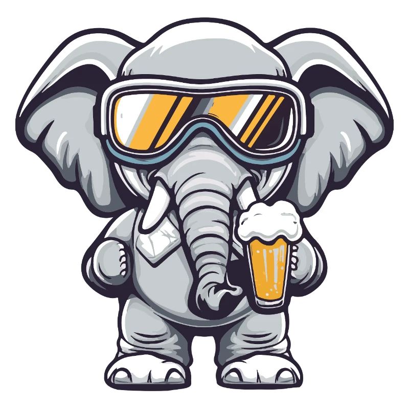 Elefant Apres Ski Bier Comic