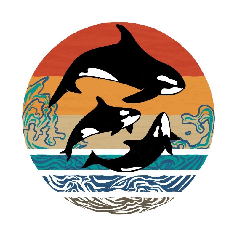 Orca tueuse épéquipeuse conception Rétro Vintage