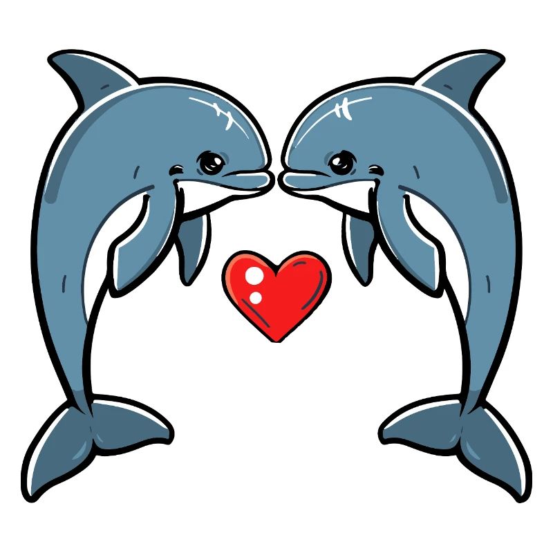 Couple de dauphins Saint-Valentin