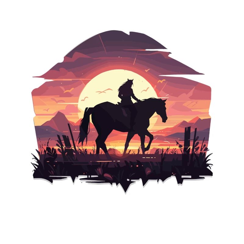 Cheval, Western Équitation, Cheval, Coucher De Soleil