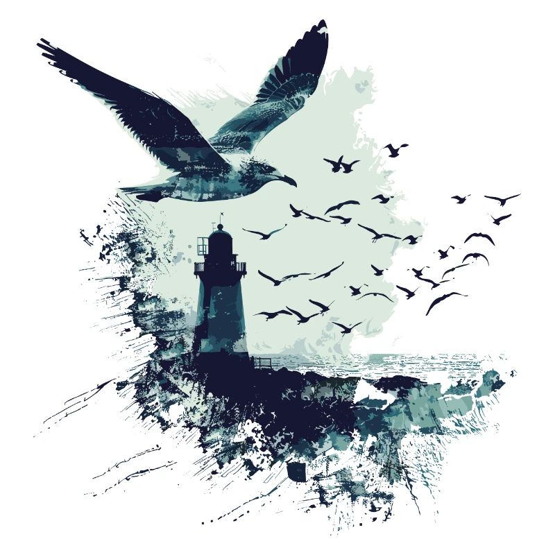 Möwe Seevogel Leuchtturm