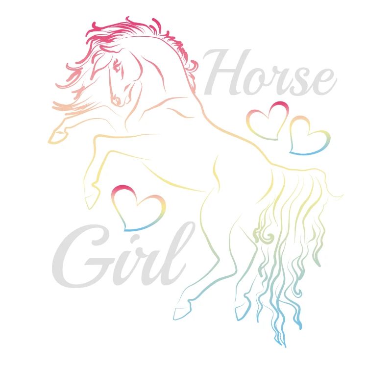 Pferdemädchen Regenbogen Silhouette Geschenkidee