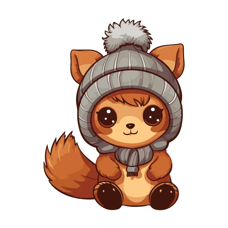 Squirrel Winter Comic Cute