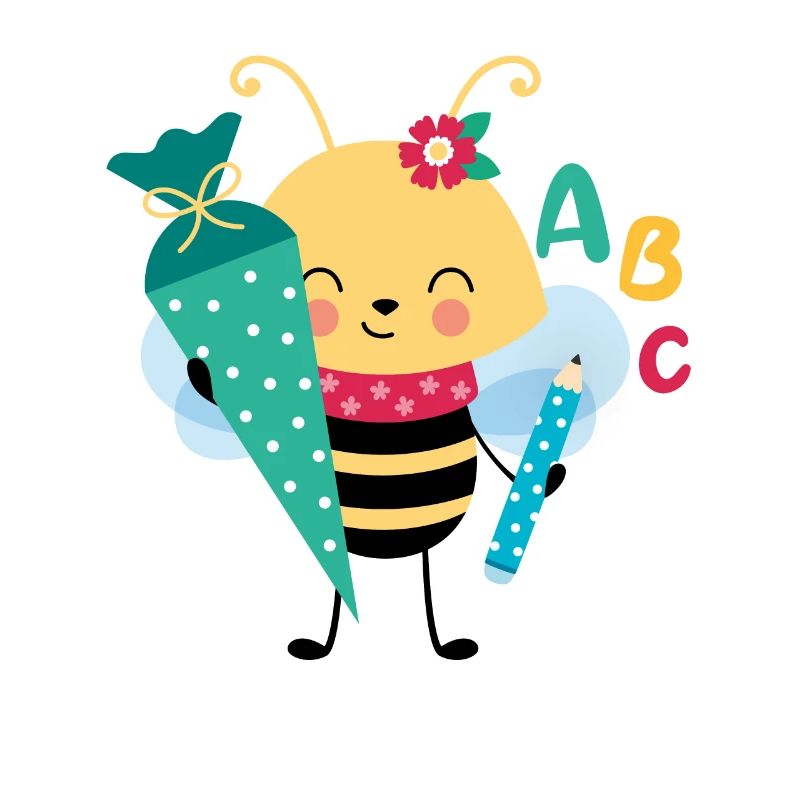 Bee with school cone school enrollment