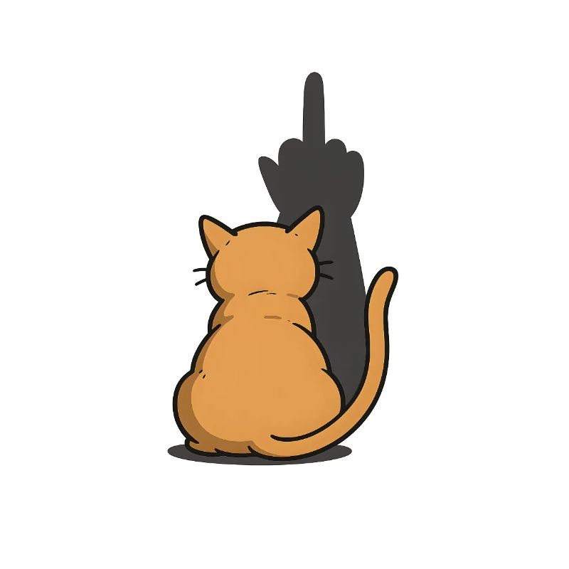 Cat Middle Finger Shadow