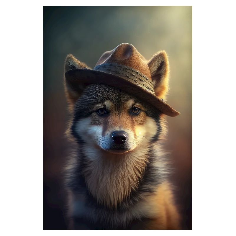 Cute wolf with hat