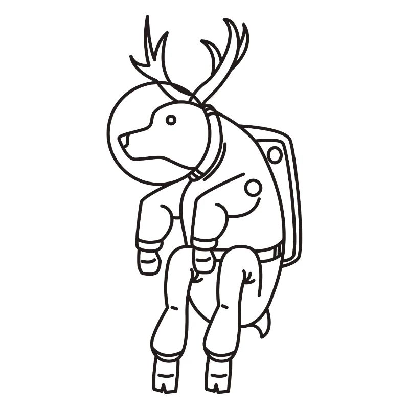 Astronaut gift moose space moon space travel
