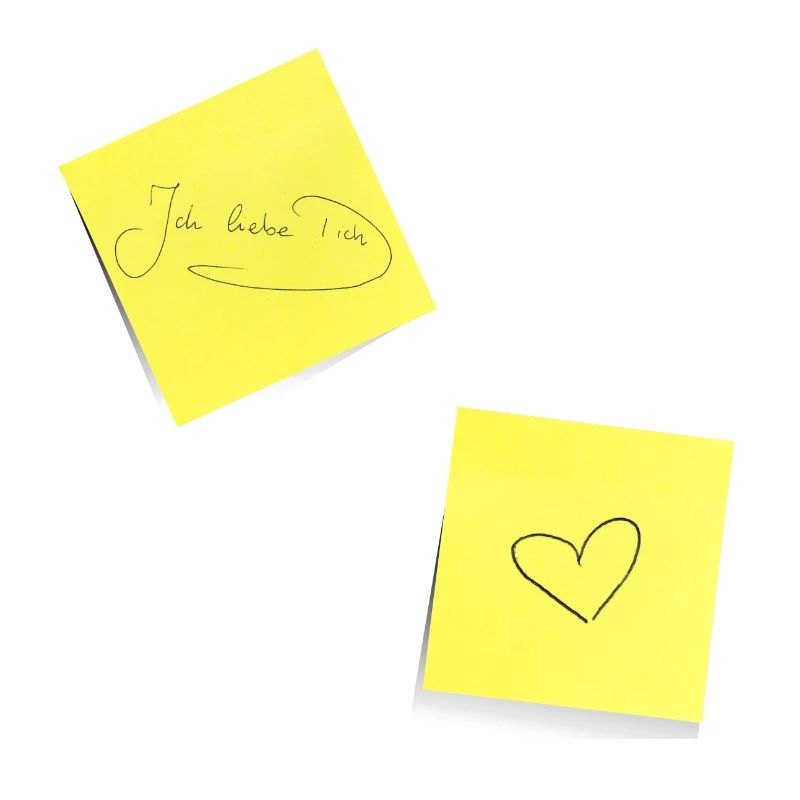 je t’aime , Note, Adhésifs, Note