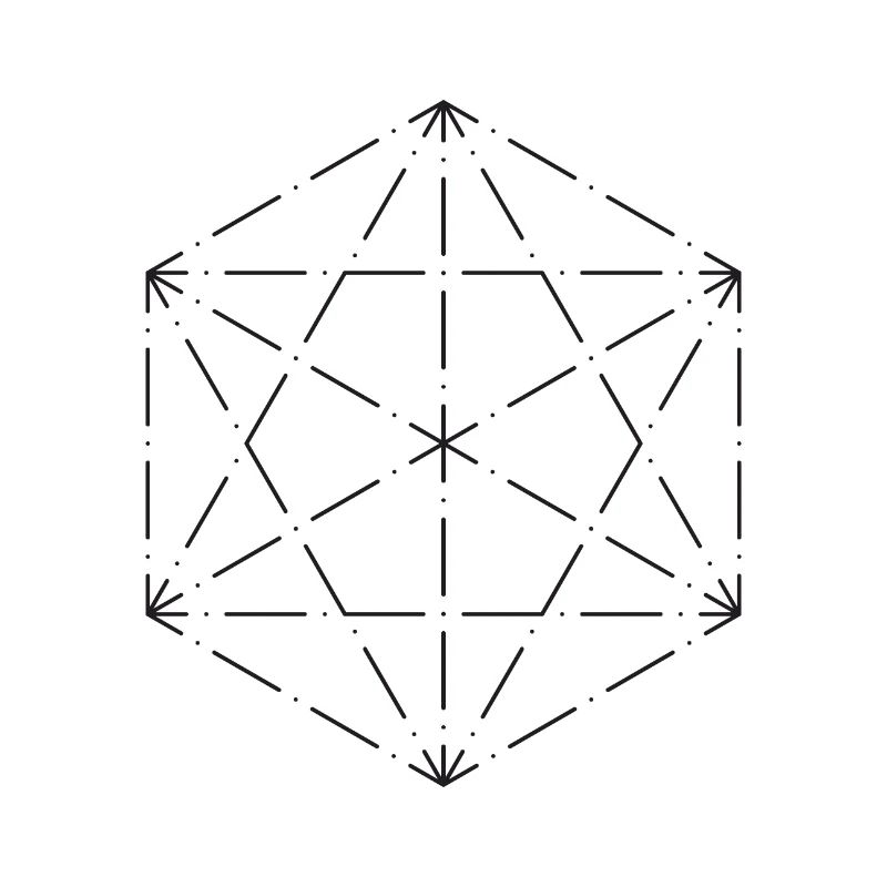 Minimalistisches Hexagon