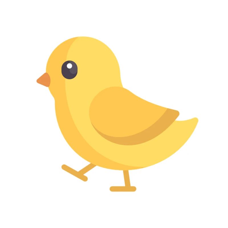 poussin jaune en cours d'exécution