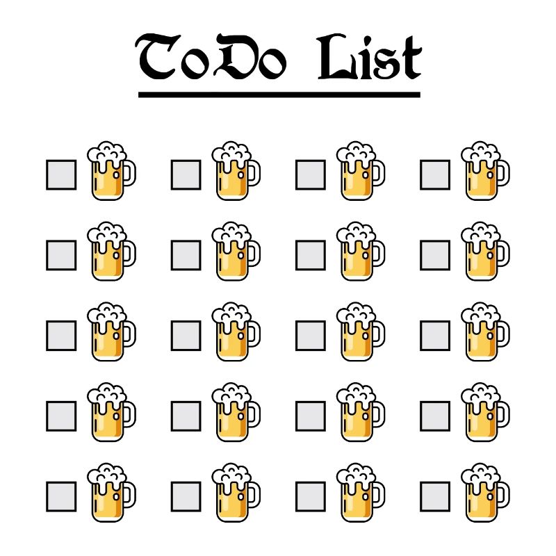 ToDo Liste Bierkrug Checkliste lustig