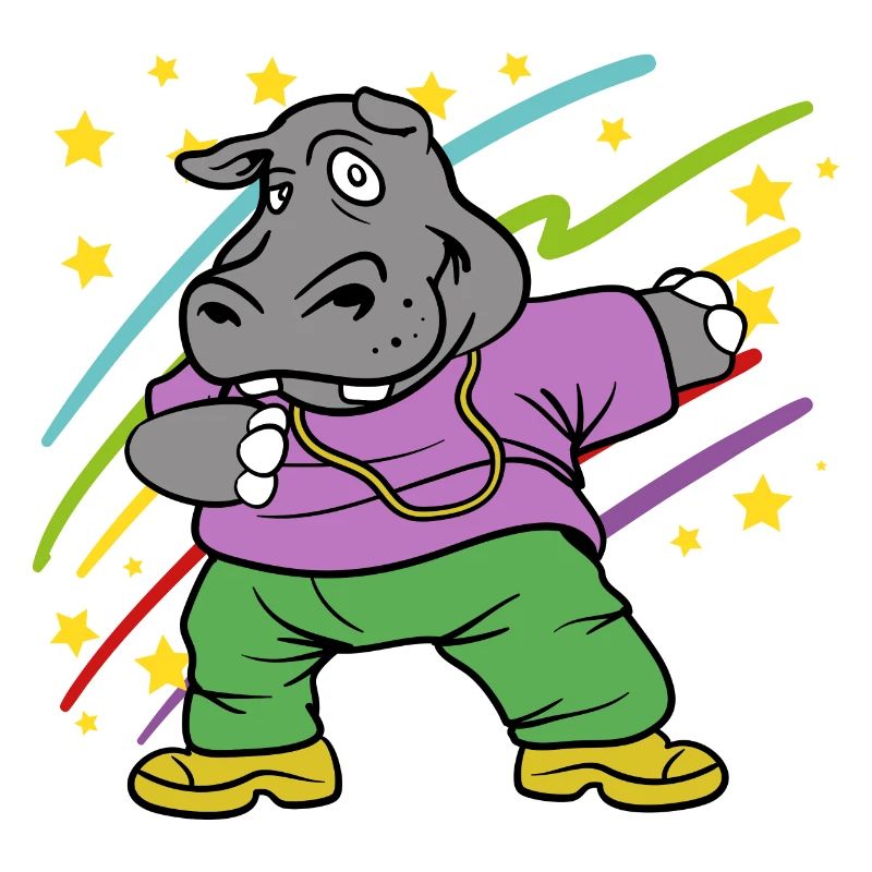 Dabbing Dab Hippopotamus Hippo Disco Party
