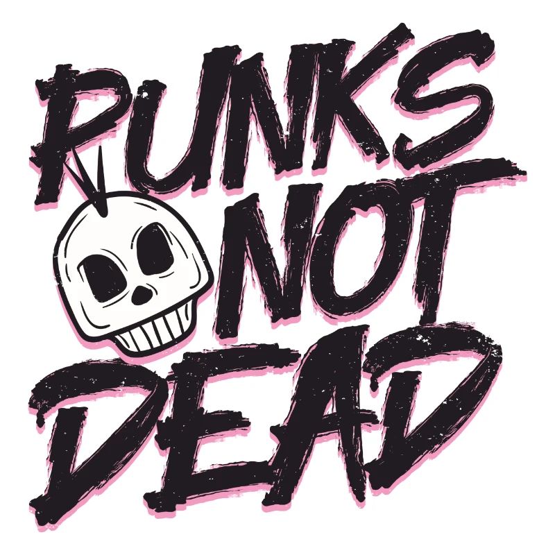 Punks not dead skull head rockn'roll geschenkidee