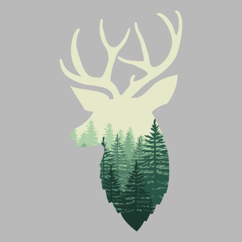 Deer with forest