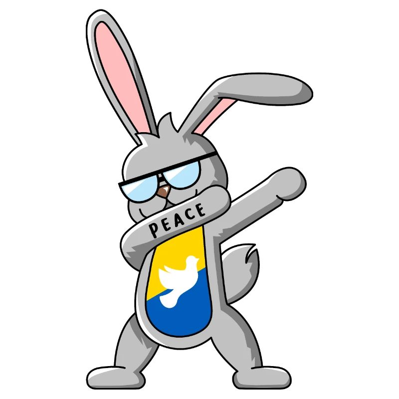 Rabbit dances DAB for peace in Ukraine