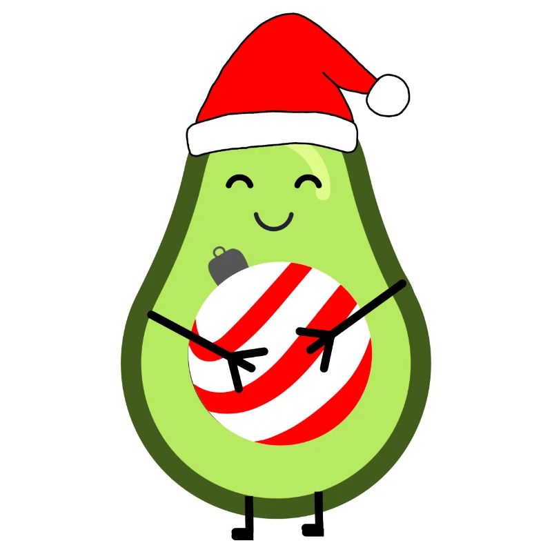 Affectionate Avocado with Christmas Sphere
