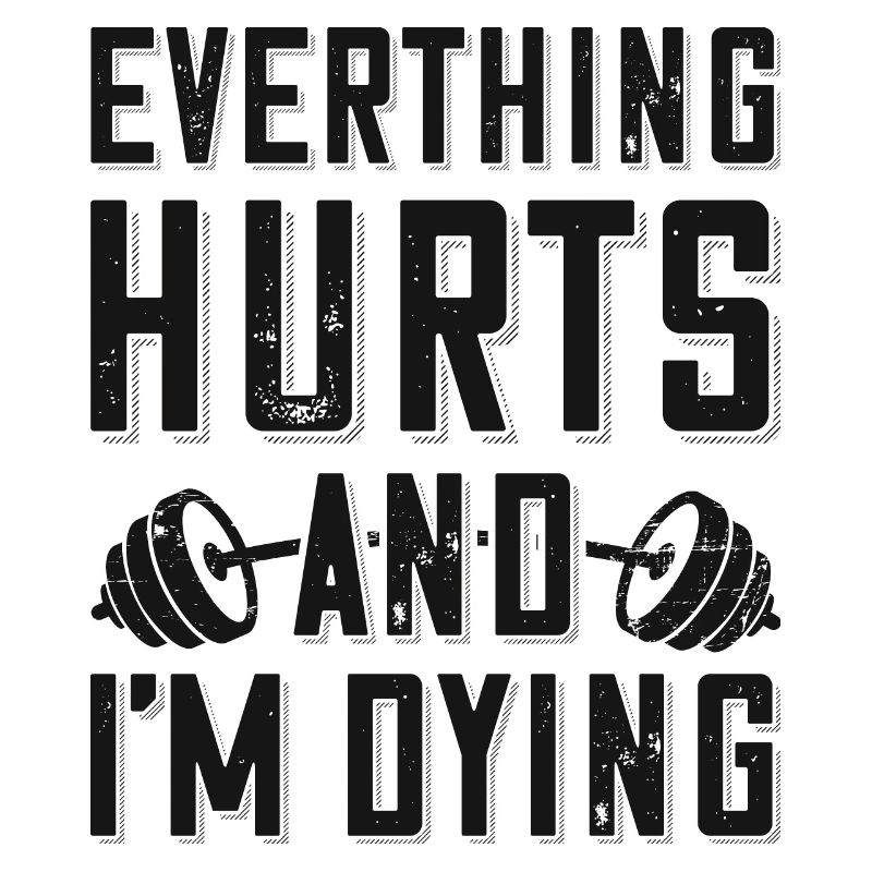 Bodybuilder saying everything hurts me barbell