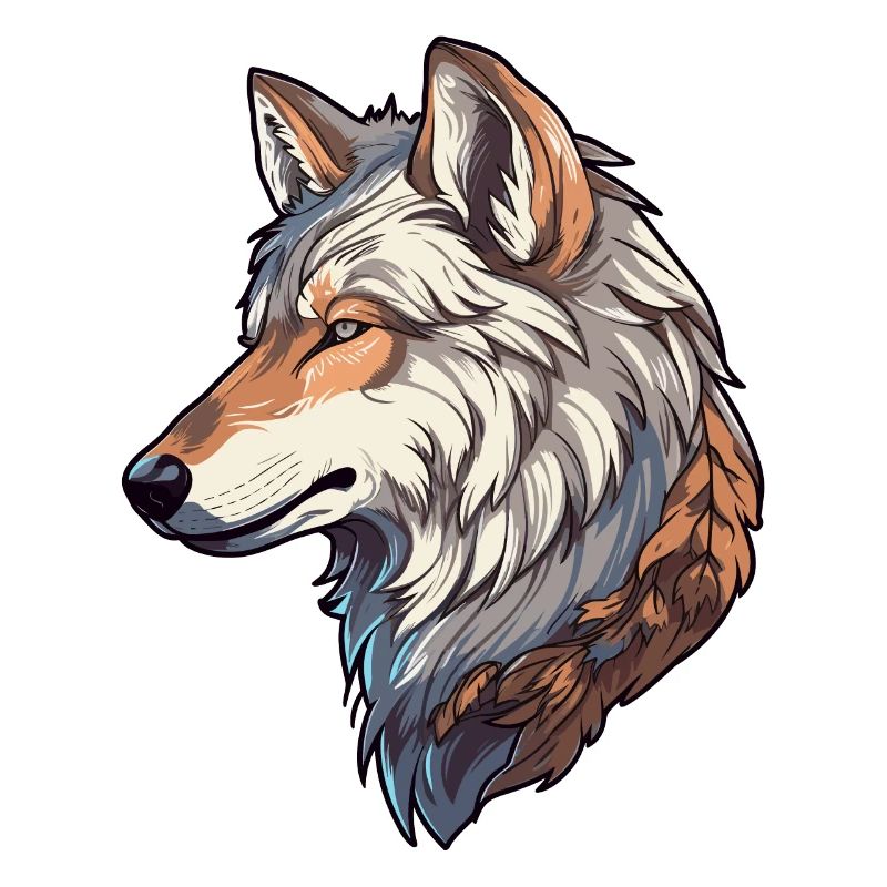 Wolf Kostüm blauer Wolfskopf Werwolf und