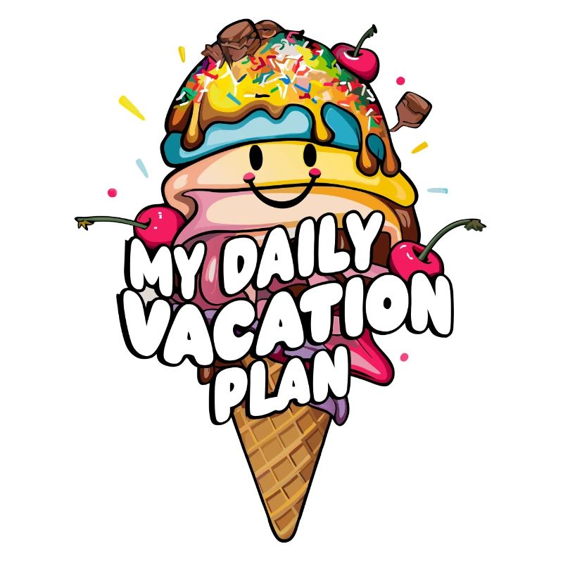 mein täglicher Plan Eis Essen bunte Eistüte